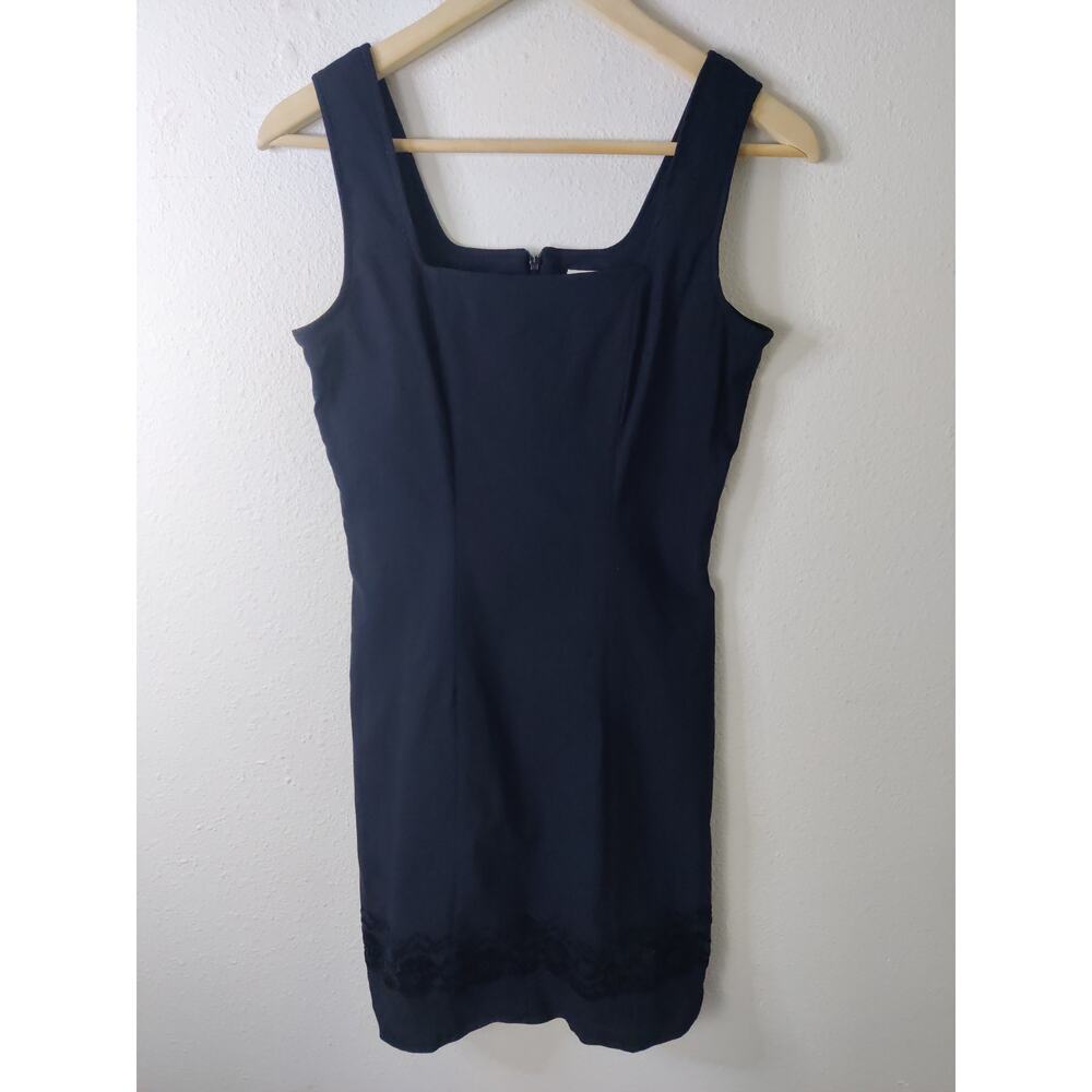 Claude Zana Black Square Neck Sleeveless Bodycon Dress Size EU 42
